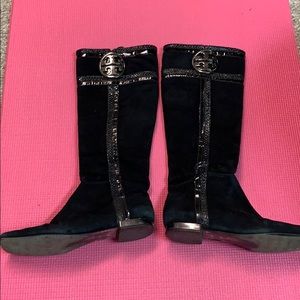 Tory Burch Suede black leather boots size 8